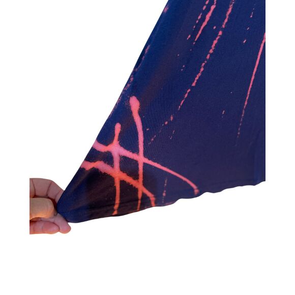 Unique Restyled Bleach Pattern Casual Sleevelss Dress Navy Blue Pink - Picture 5 of 10